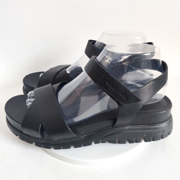 Cole Haan Zerogrand Sandals Leather Size 9 Criss Cross Preppy Strappy Open Toe - Picture 4 of 11